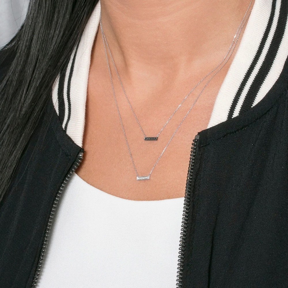 Sylvie Rose' Diamond Bar Pendant Necklace DANA REBECCA DESIGNS
